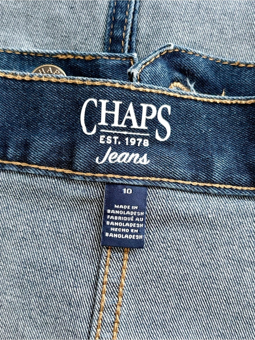 CHAPS Dark Wash Denim Midi Pencil Skirt with Front Slit – Size 10 - Picture 6 of 8
